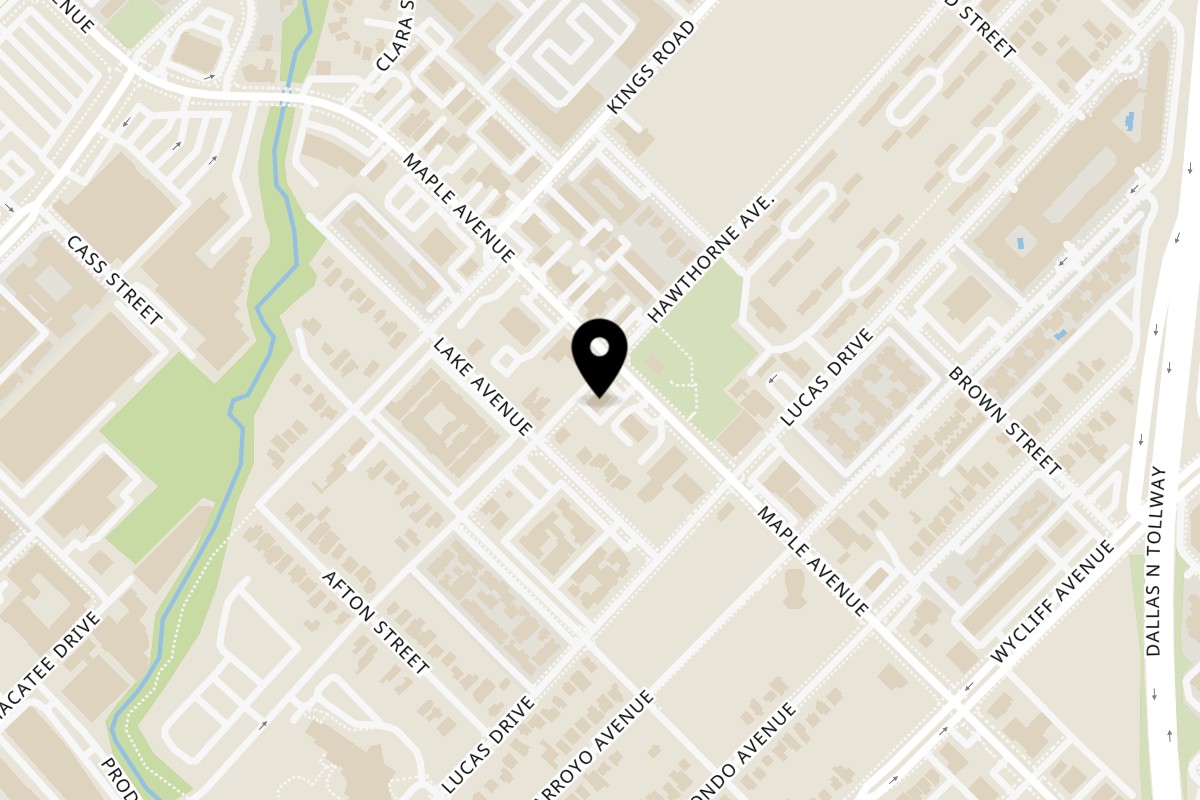 Map showing the location of El Rey Del Grill on 4535 Maple Avenue in Dallas